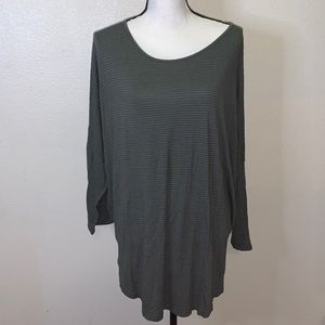 Hopely gray striped loose fit tight sleeves shirt